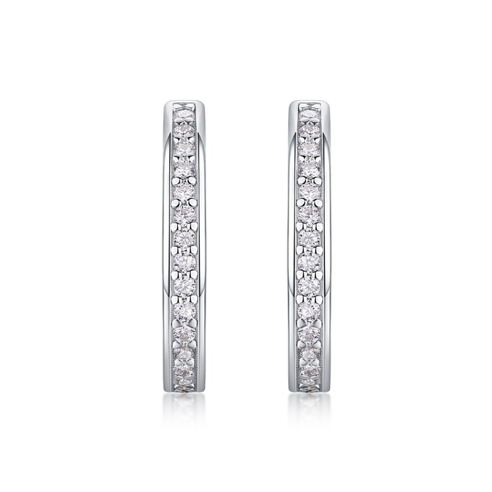 Highlight - S925 Moissanite Sterling Silver Earrings With Platinum-plated Stud Earrings, Fashionable, Trendy And Affordable Diamond Jewelry - Image 3