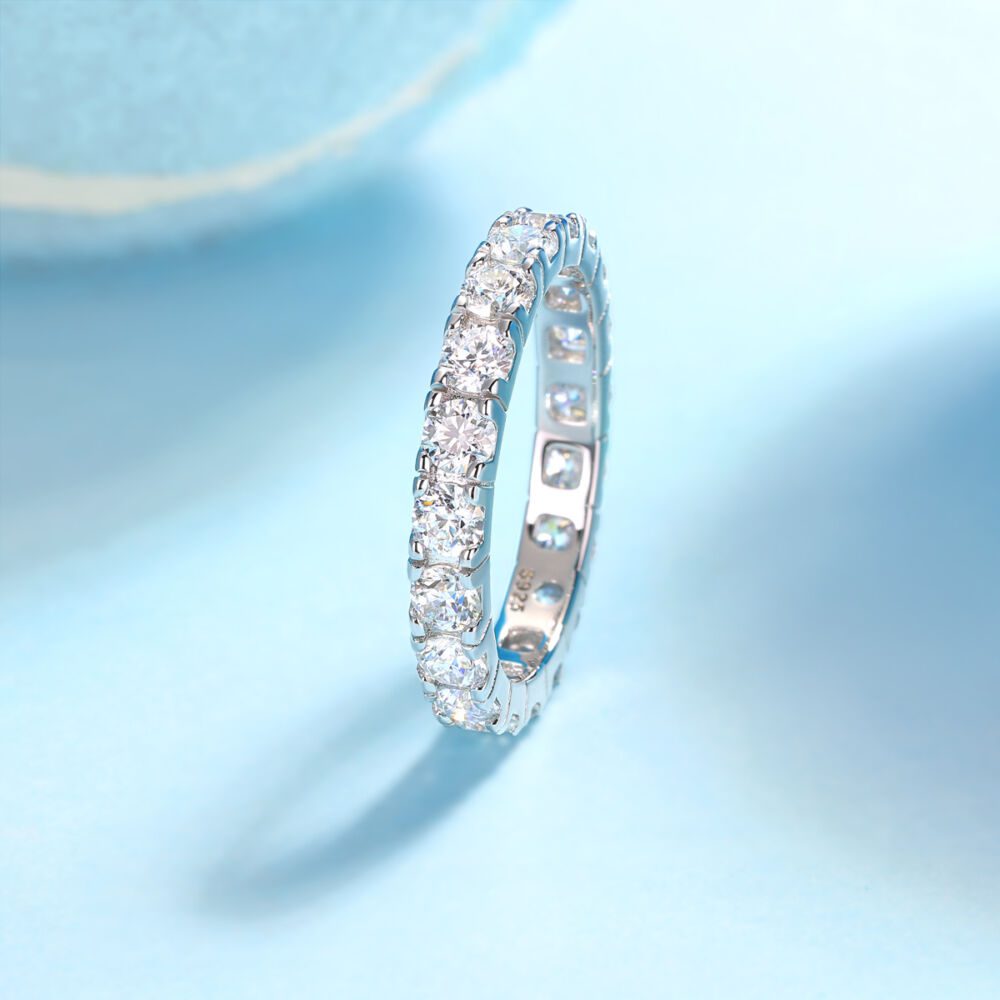 Starry Sky Diamond Ring Luxury Fashion Set Moissanite Silver Ring - Image 10