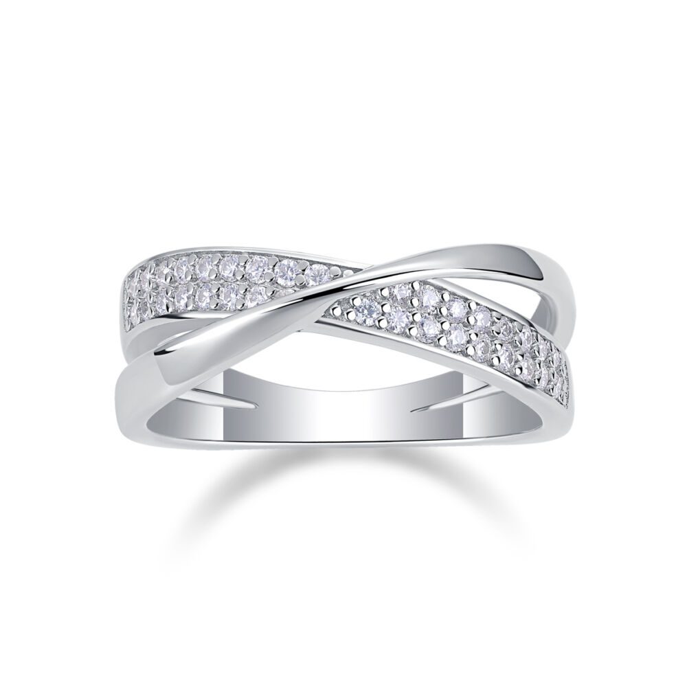 Wrap Around The Diamond Ring Luxury Fashion Set Moissanite Silver Ring - Image 6