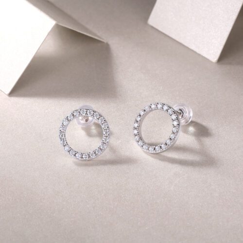 Celeste Circle Studs – Radiant Simplicity in Silver