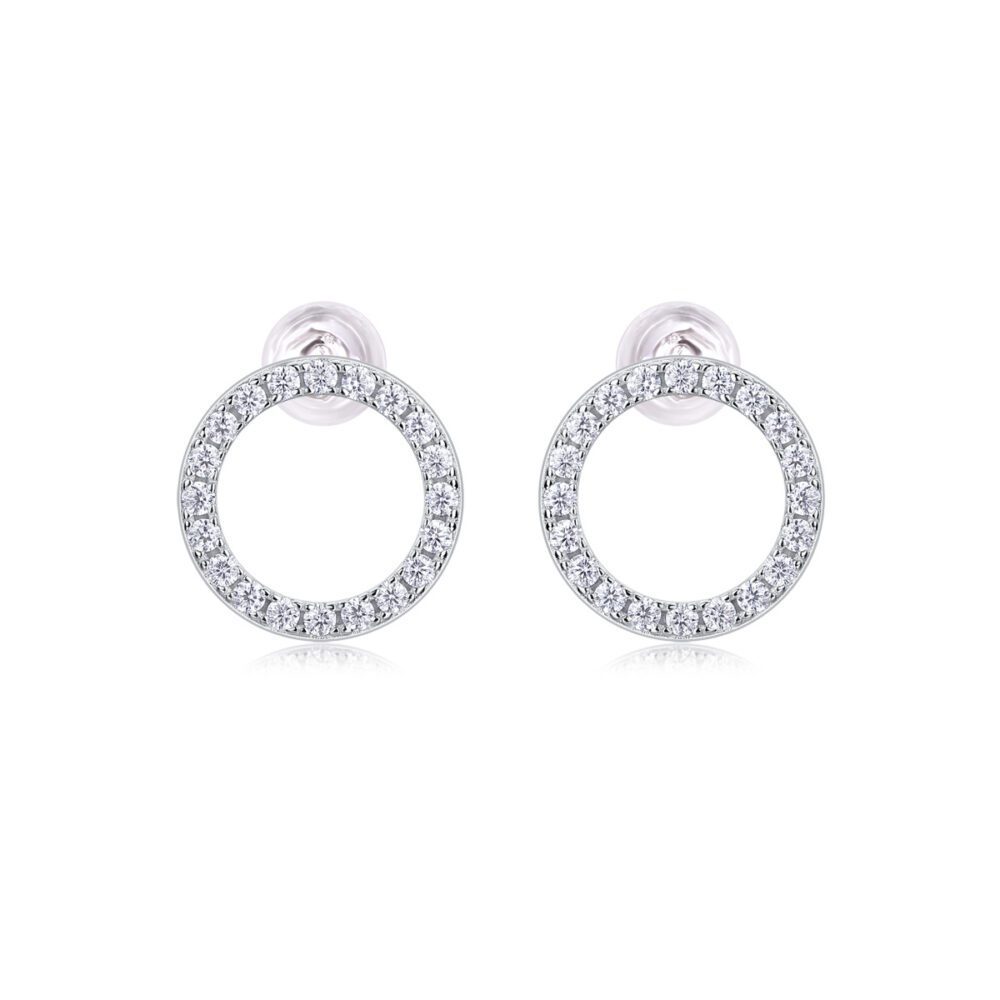 Celeste Circle Studs – Radiant Simplicity in Silver - Image 4