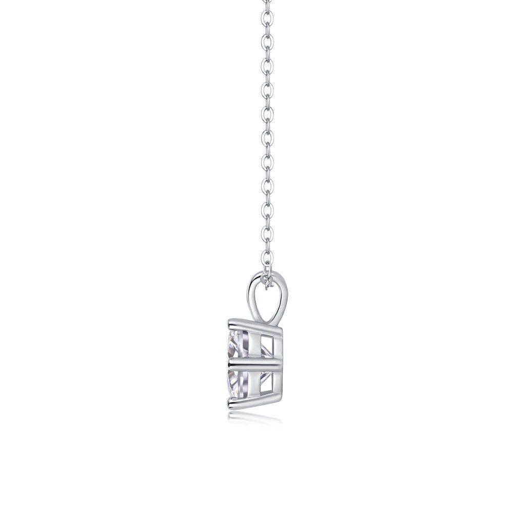 Romantic Mark Luxury Fashion Diamond Pendant Necklace Set With Mosan Diamond Silver Ornaments - Image 2