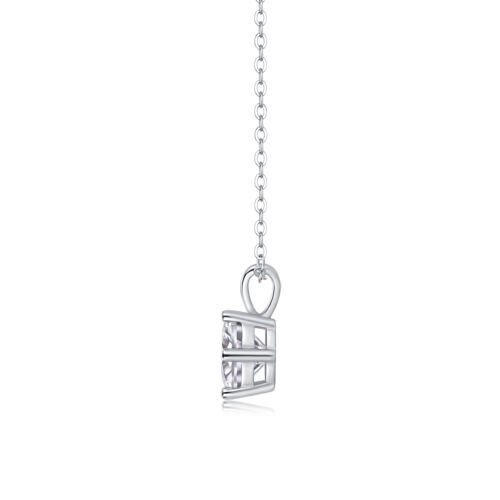 Romantic Mark Luxury Fashion Diamond Pendant Necklace Set With Mosan Diamond Silver Ornaments