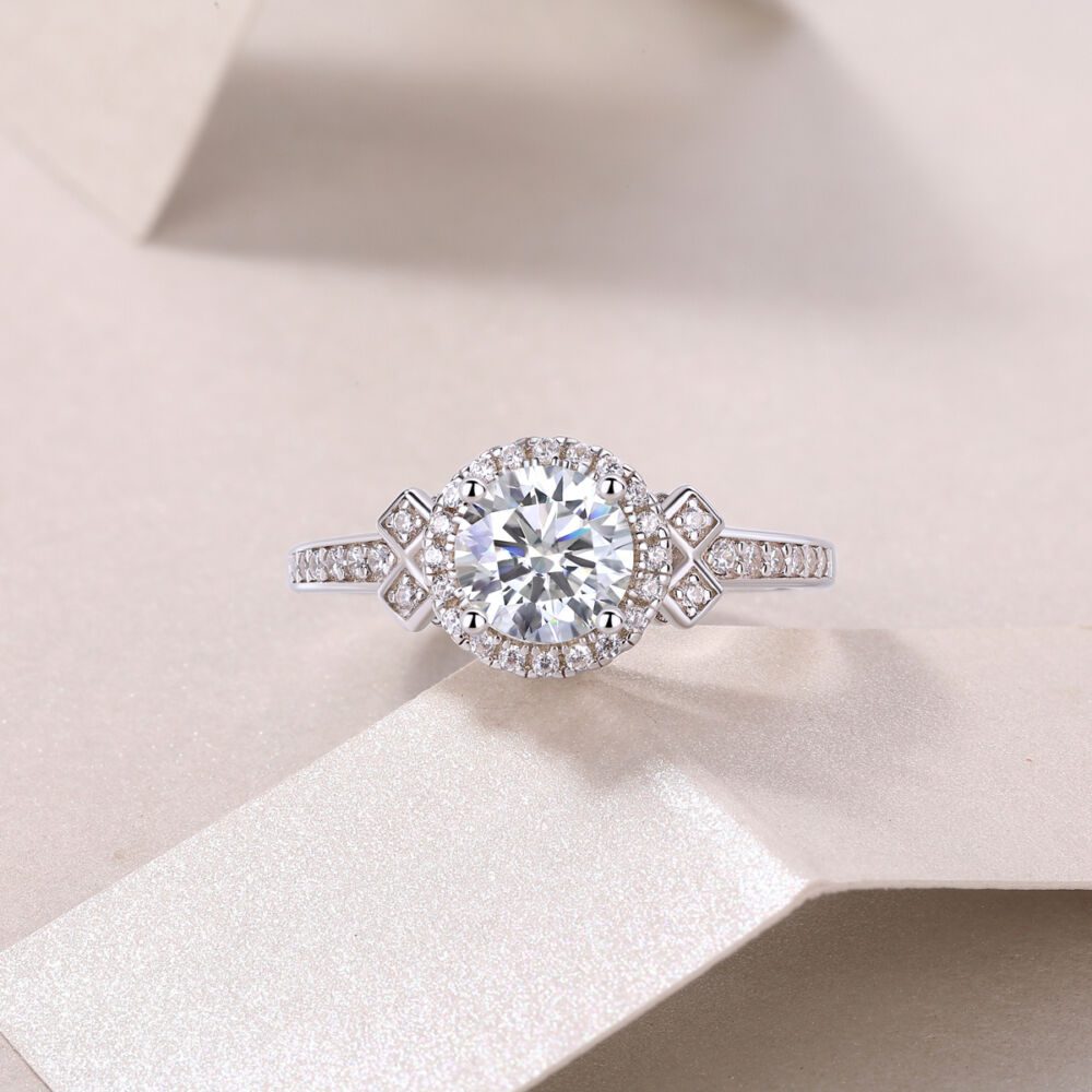 Lighthouse Large Diamond Ring Luxury Fashion Set Moissanite Silver Ring - Image 6
