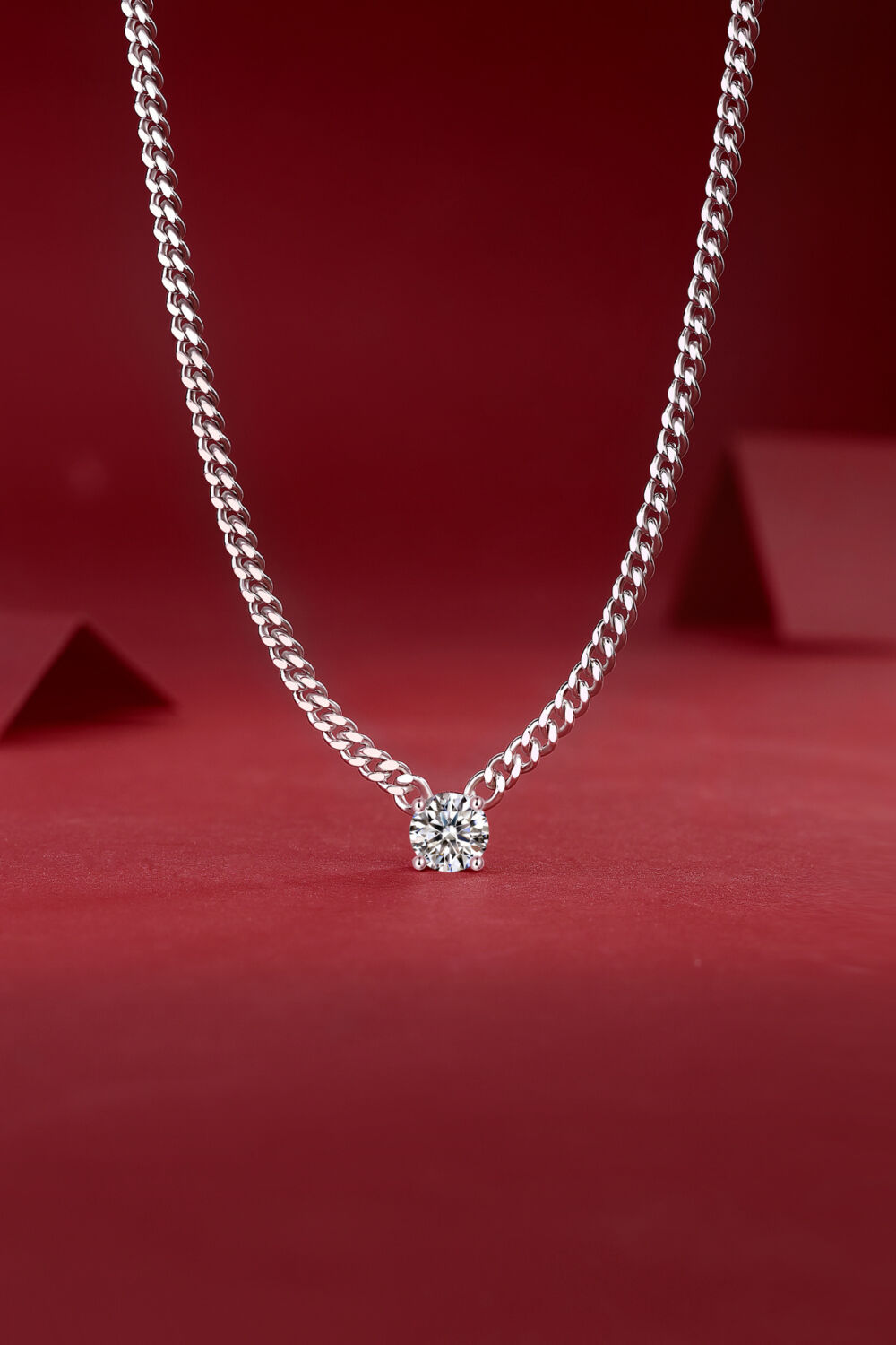 Cuban Necklace Luxury Fashion Diamond Pendant Necklace Set With Mosan Diamond Silver Ornaments - Image 5