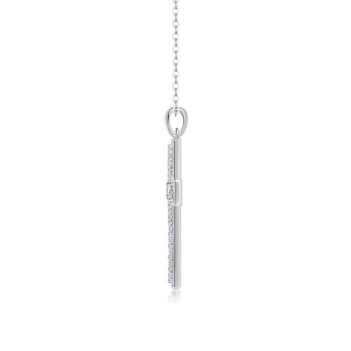 Shelter Luxury Fashion Diamond Pendant Necklace Set With Mosan Diamond Silver Ornaments