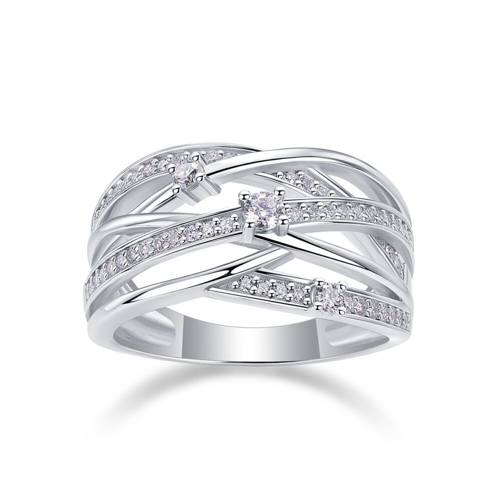 Star Ring Diamond Ring Luxury Fashion Set Moissanite Silver Ring - Image 4