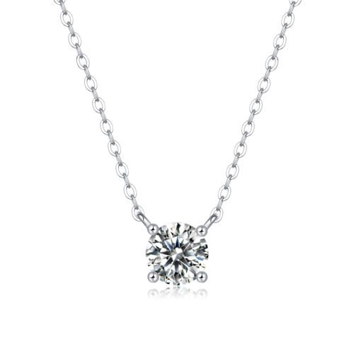 My Heart Will Last Forever - Affordable Diamond Jewelry Necklace Pendant Set With 1-carat And 2-carat Moissan Diamonds, S925 Sterling Silver And Platinum Plating. Fashionable And Trendy Jewelry