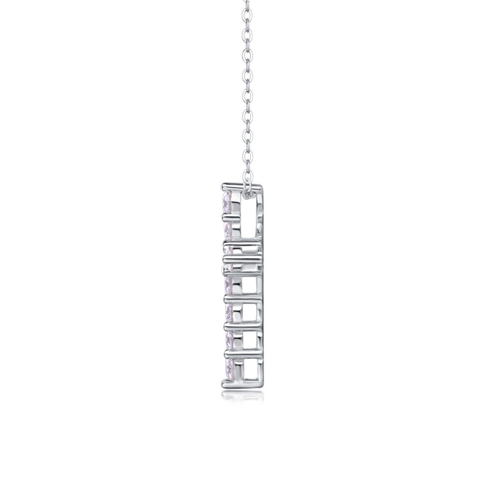 Faith Luxury Fashion Diamond Pendant Necklace Set With Mosan Diamond Silver Ornaments - Image 2