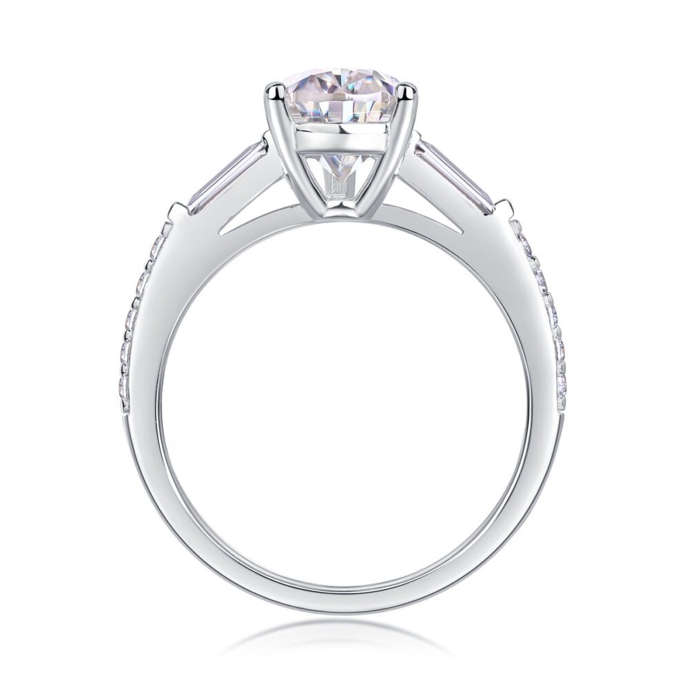 Large Diamond Diamond Ring Luxury Fashion Set Moissanite Silver Ring - Image 4