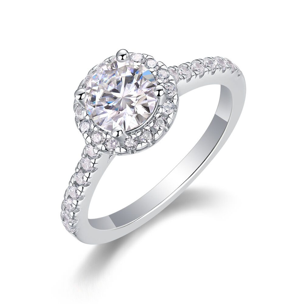 Hug Your Lover With A Large Diamond Ring Luxury Fashion Set With Moissanite Silver Ring - Image 3