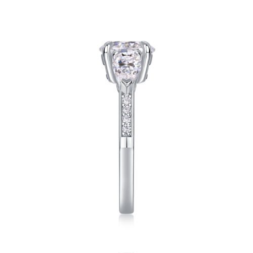 Large Diamond Ring Luxury Fashion Set Moissanite Silver Ring
