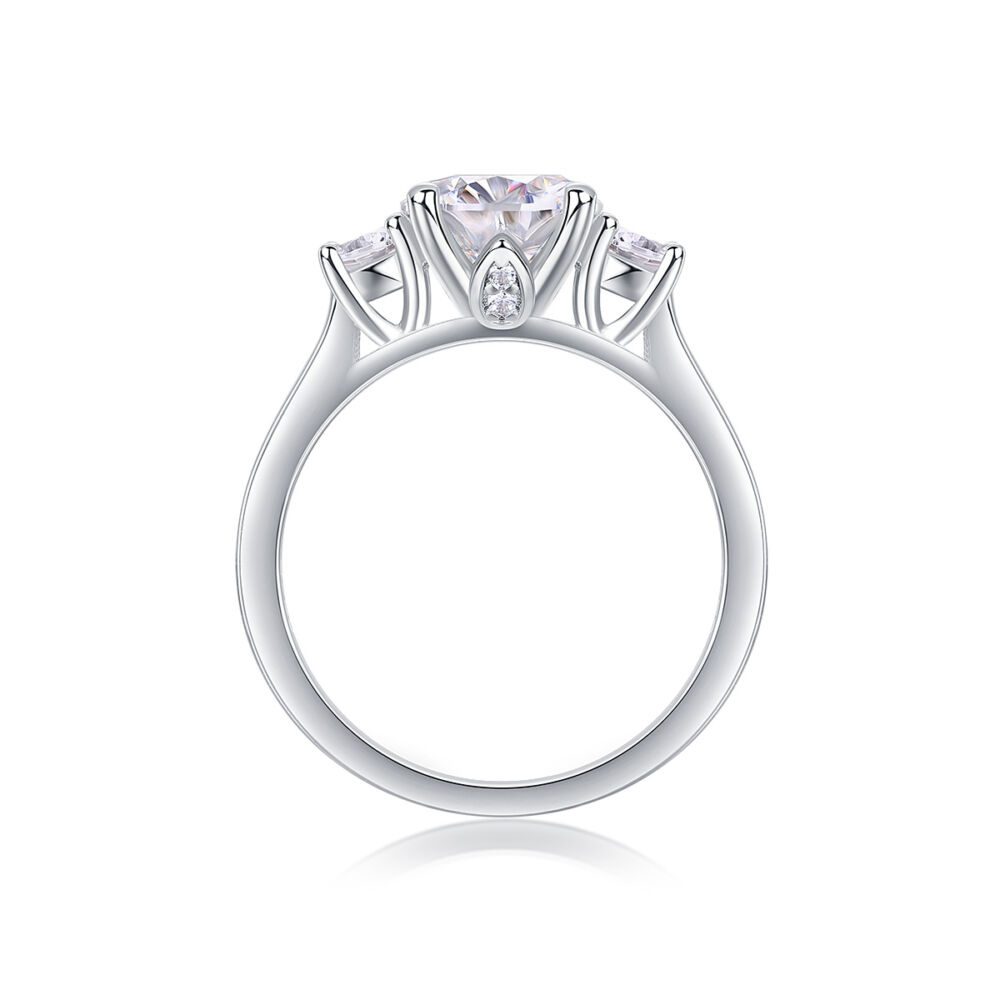Large Diamond Ring Luxury Fashion Set Moissanite Silver Ring - Image 2