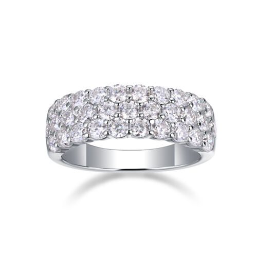 Multi-row Diamond Ring Luxury Fashion Set Moissanite Silver Ring