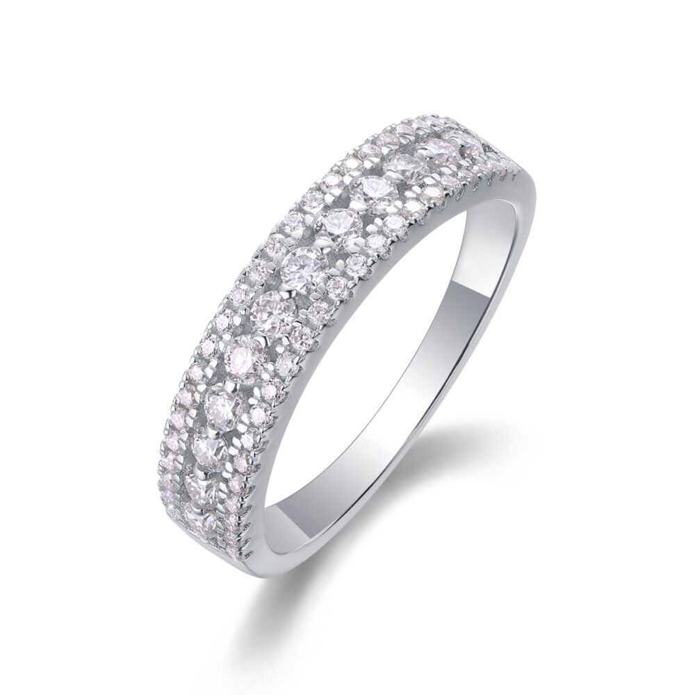 Luxury Fashion Multi-row Diamond Ring With Moissanite Silver Ring - Image 4