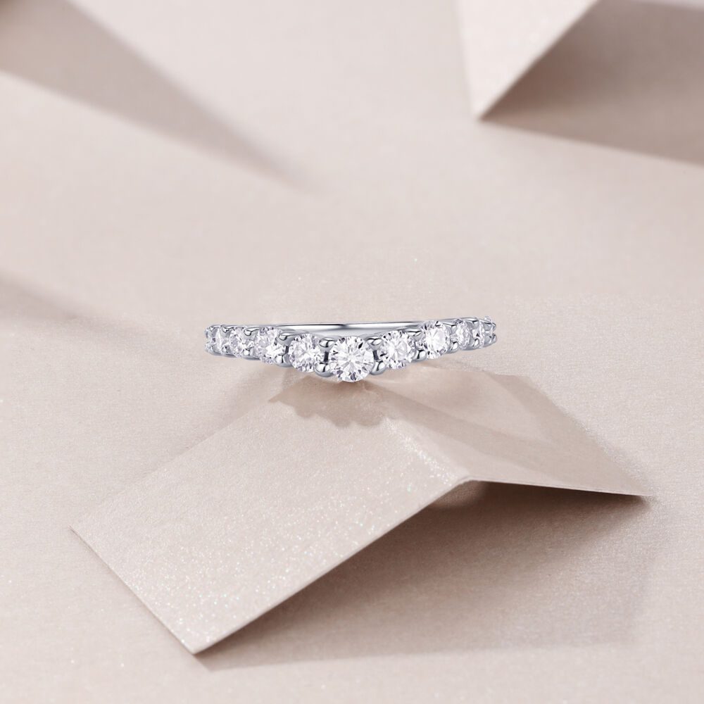 Crown Diamond Ring Wedding Ring Luxury Fashion Set Moissanite Silver Ring - Image 5