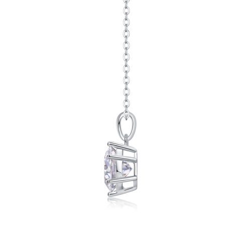 Refreshing Breeze Dancing Luxurious Fashion Diamond Pendant Necklace Set With Mosan Diamond Silver Ornaments