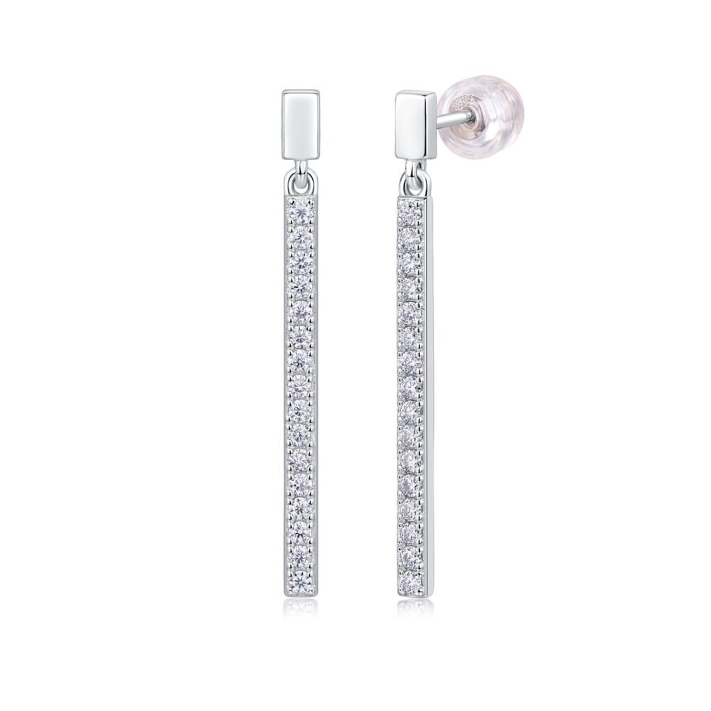 Jumping Diamond Set Moissanite Silver Earrings Luxury Fashion Diamond Earrings Stud Earrings - Image 2