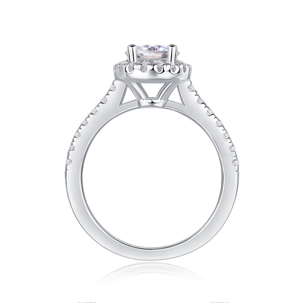 Hug Your Lover With A Large Diamond Ring Luxury Fashion Set With Moissanite Silver Ring - Image 2