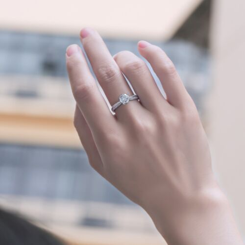 Moissanite Diamond Wedding Ring Luxury Fashion Silver Ring