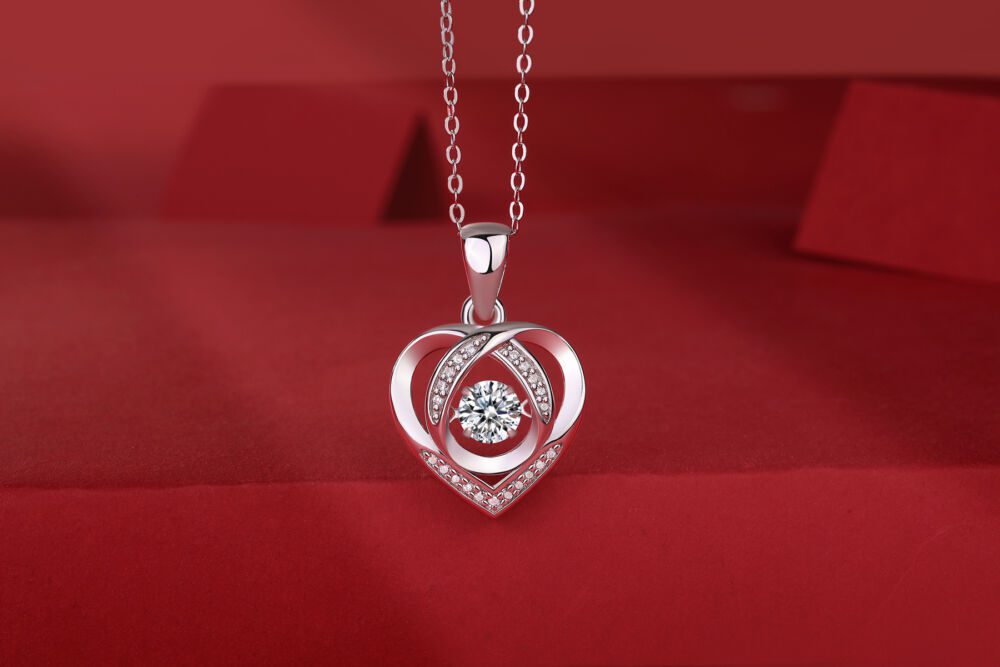 With You In My Heart - A Fashionable And Trendy Jewelry Necklace Pendant Set With 0.5-carat Moissanite S925 Sterling Silver And Platinum Plating - Image 2