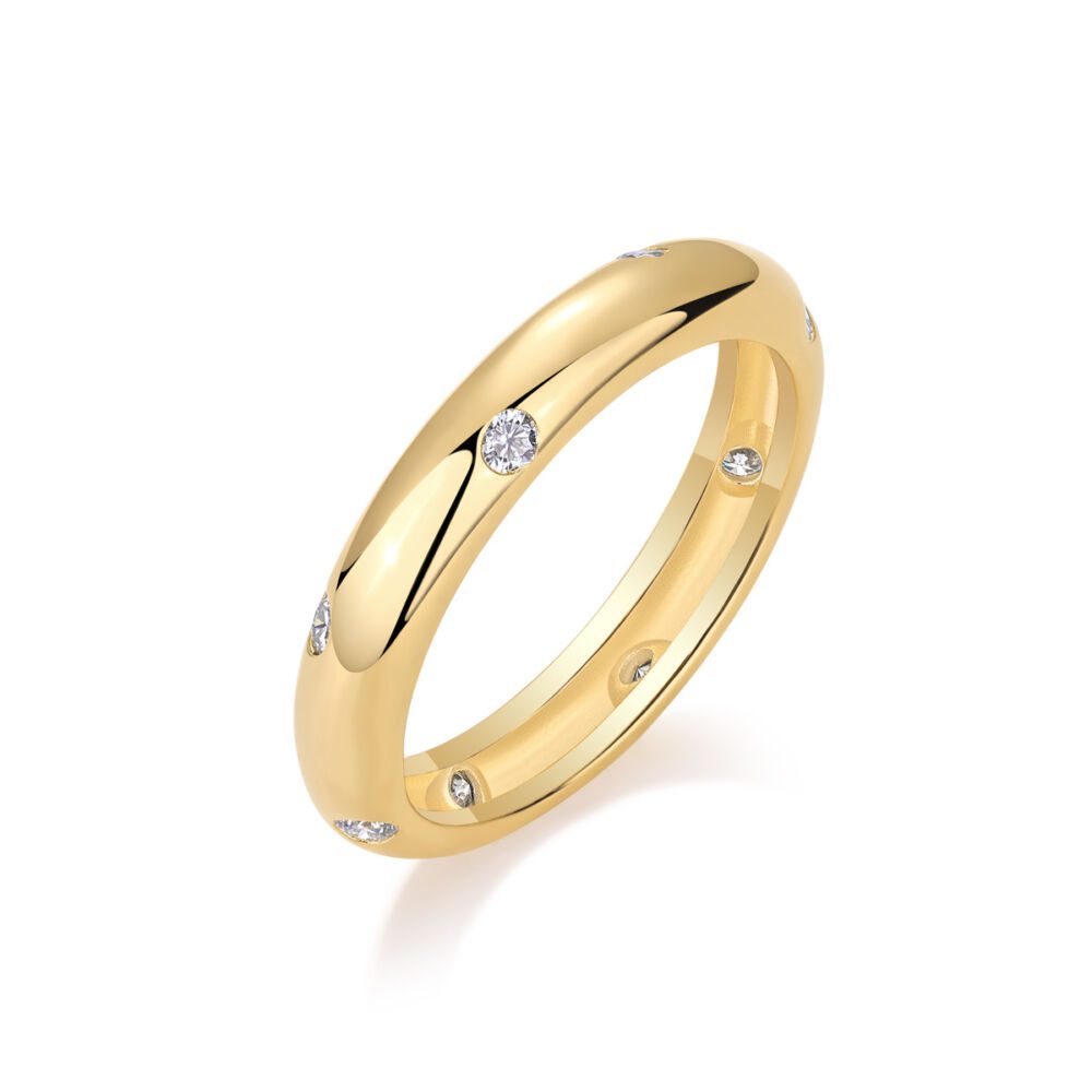 Starry Diamond Ring Wedding Ring Luxury Fashion Moissanite Silver Ring - Image 2