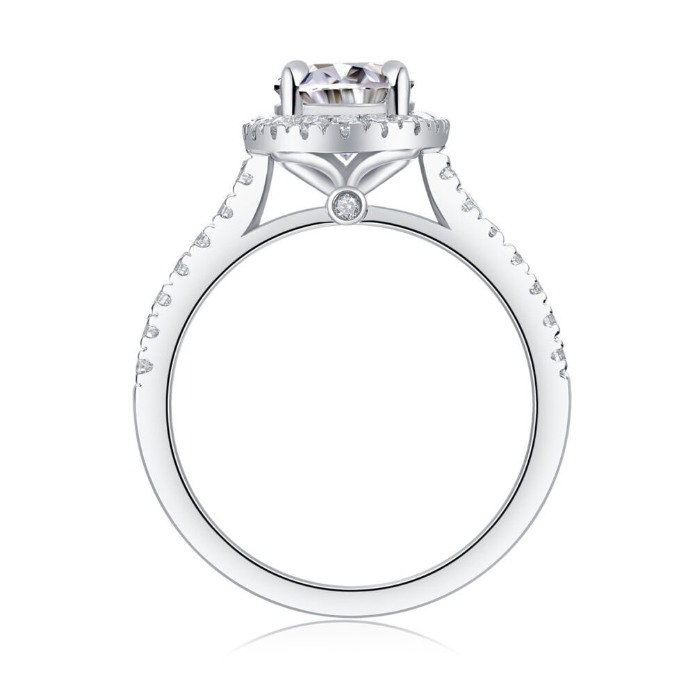 Audrey Large Diamond Ring Luxury Fashion Set Moissanite Silver Ring