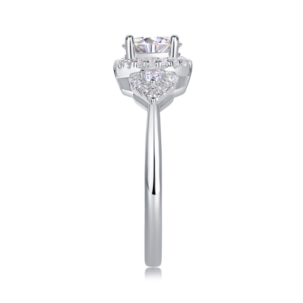 Luxury Fashion Large Diamond Wedding Ring With Moissanite Silver Ring - Image 2