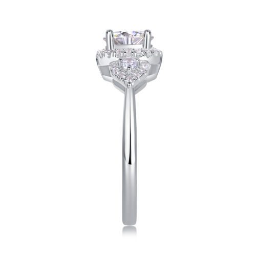 Luxury Fashion Large Diamond Wedding Ring With Moissanite Silver Ring
