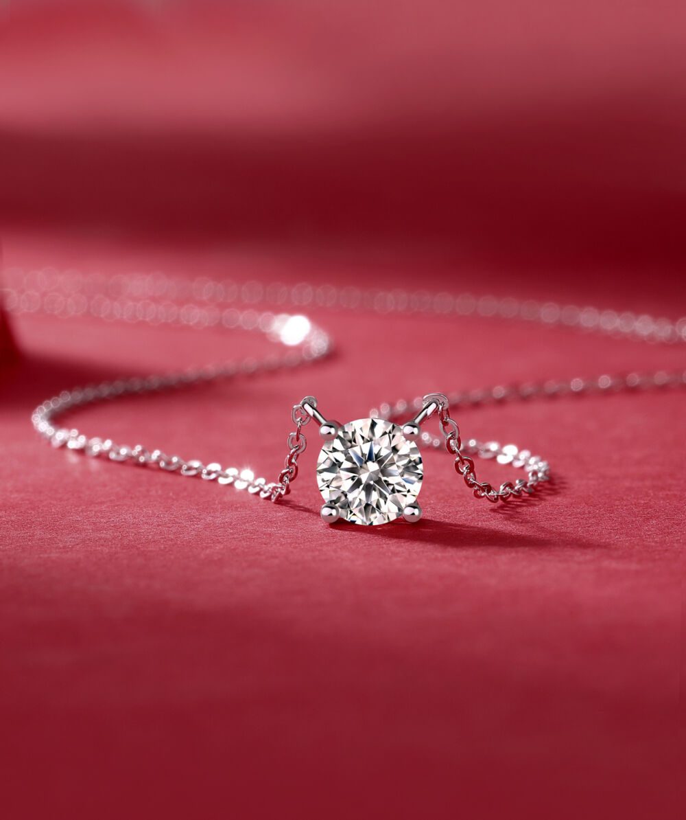 My Heart Will Last Forever - Affordable Diamond Jewelry Necklace Pendant Set With 1-carat And 2-carat Moissan Diamonds, S925 Sterling Silver And Platinum Plating. Fashionable And Trendy Jewelry - Image 2