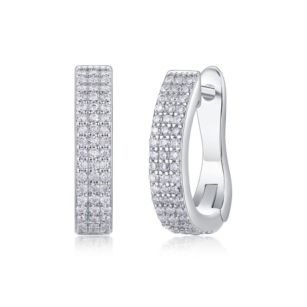 Slow Pace Diamond Set Moissanite Silver Earrings Luxury Fashion Diamond Earrings Stud Earrings