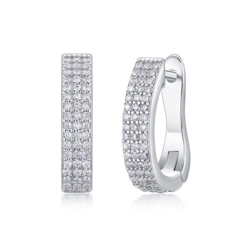 Slow Pace Diamond Set Moissanite Silver Earrings Luxury Fashion Diamond Earrings Stud Earrings