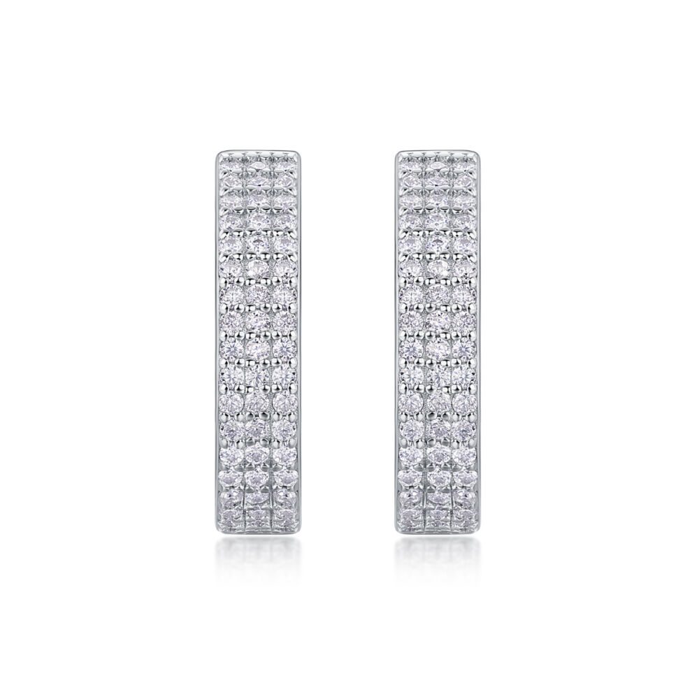 Slow Pace Diamond Set Moissanite Silver Earrings Luxury Fashion Diamond Earrings Stud Earrings - Image 2