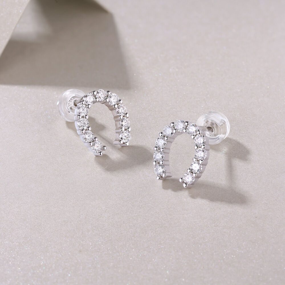 Keep Happiness Diamond Set Moissanite Silver Earrings Luxury Fashion Diamond Earrings Stud Earrings - Image 4