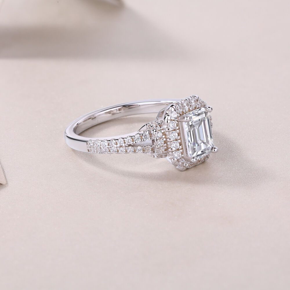 Square Luxury Diamond Ring Fashion Moissanite Silver Ring - Image 5