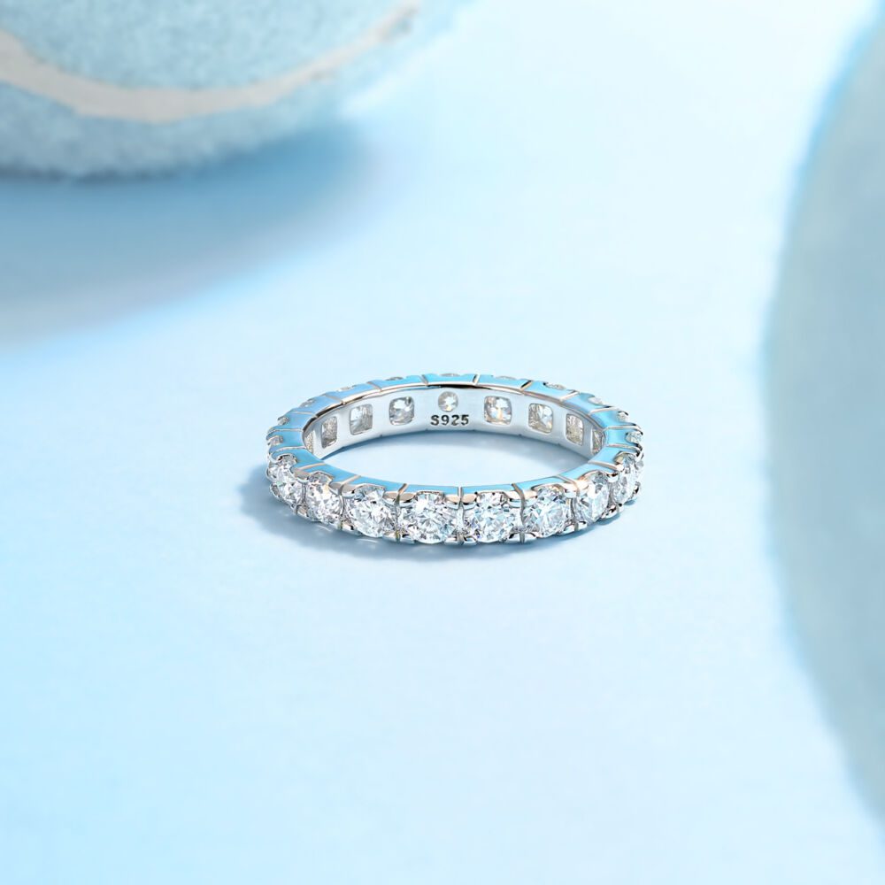 Starry Sky Diamond Ring Luxury Fashion Set Moissanite Silver Ring - Image 4