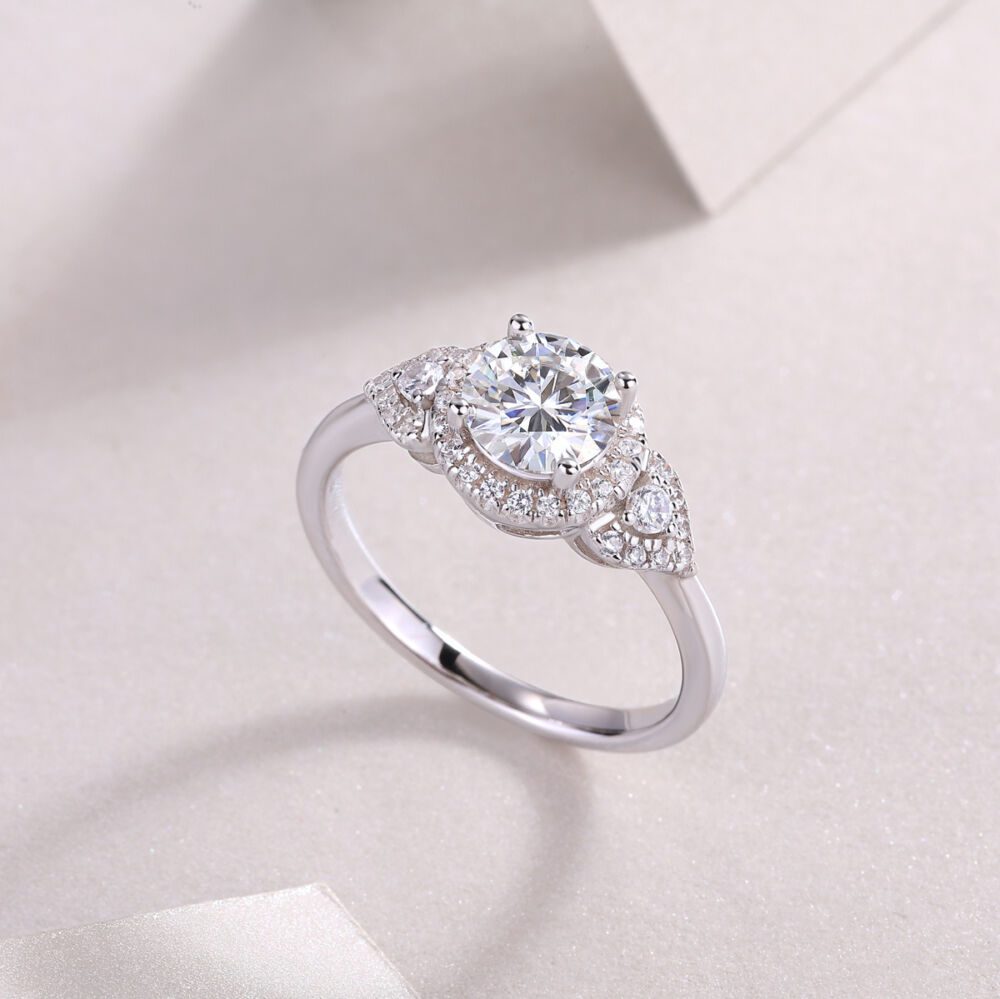 Luxury Fashion Large Diamond Wedding Ring With Moissanite Silver Ring - Image 6