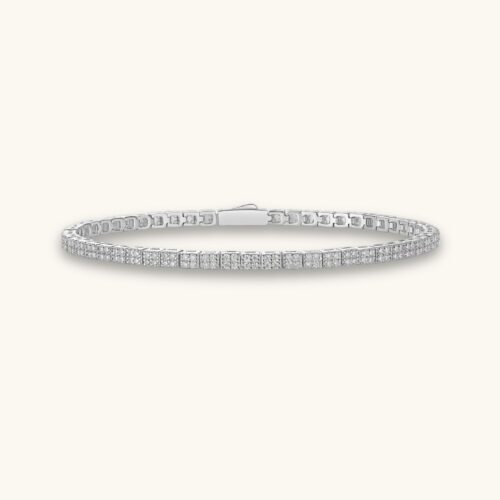 Piano Poet Luxurious Fashion Set Mosan Diamond S925 Silver Bracelet Rivaling Natural Diamonds